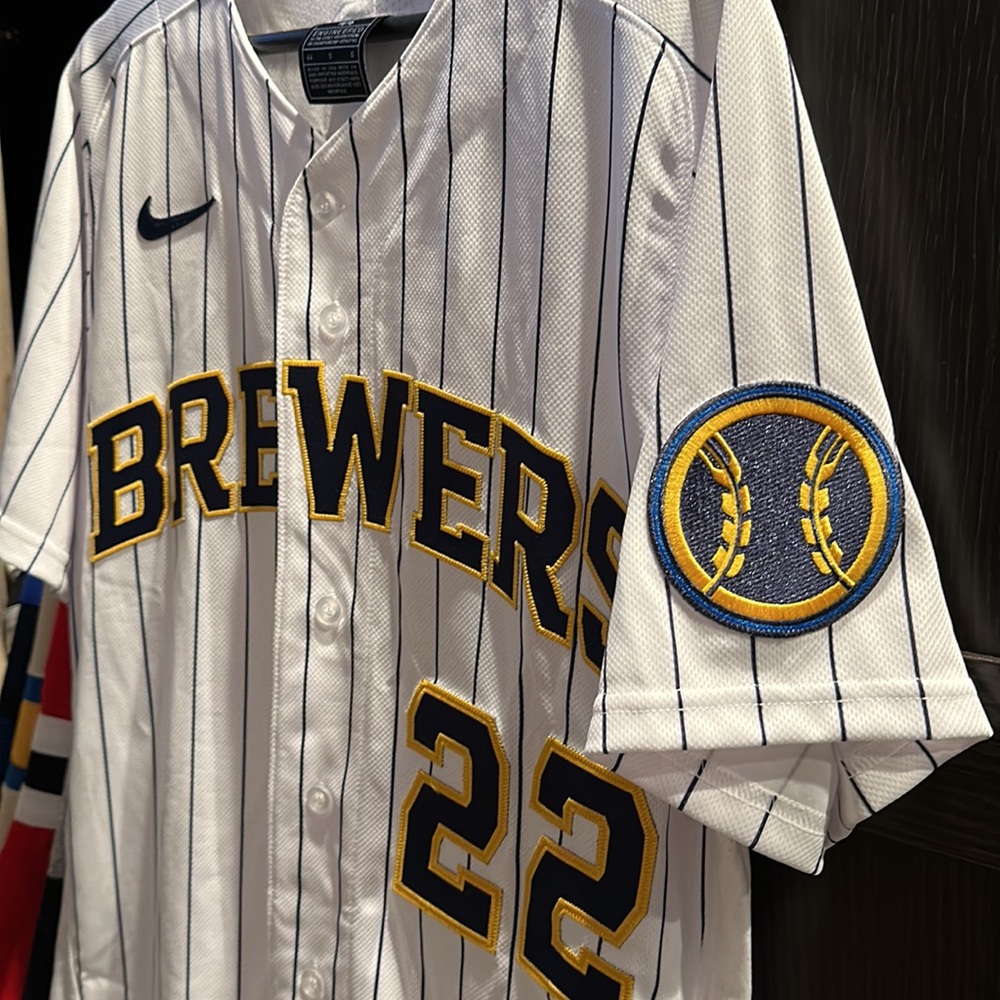 Christian Yelich White MLB Milwaukee Brewers Team Alternate Authentic Jersey - Picture 2 of 4